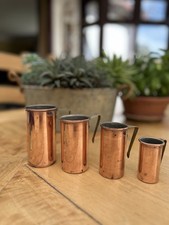 Vintage Copper & Brass Measuring Cup Set Cocktail Set Kitchenalia Retro