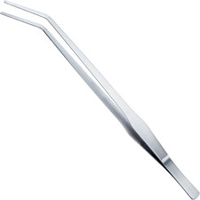 15 Inch Curved Aquarium Tweezers, Stainless Steel Polished Tongs Tweezers with P