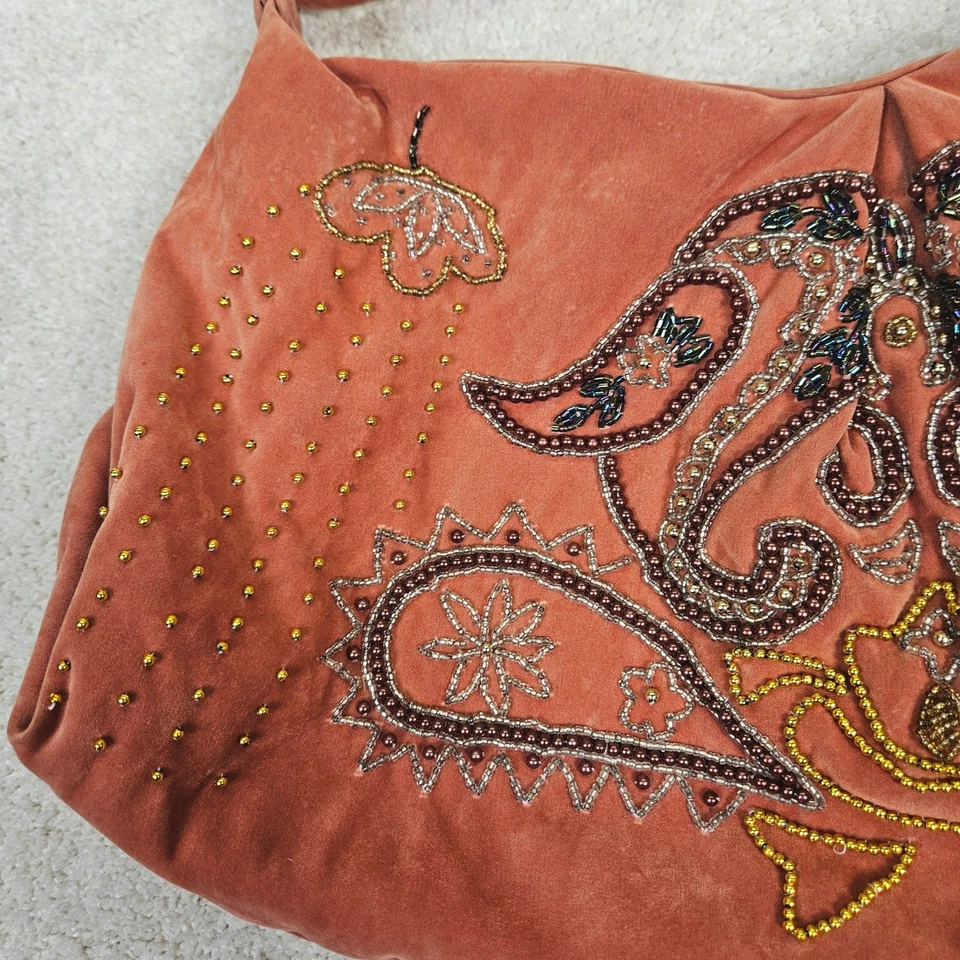 De Colección Para Nine Y2K Terciopelo Bohemio Hobo Bolso Con Cuentas Bordado Bolso de Hombro Cartera Foto 4 de 4