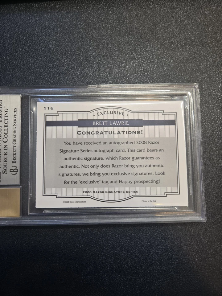 2008 Razor Signature Series /499 Brett Lawrie #116 Auto RC Autograph BGS 8.5 - Image 3 of 3
