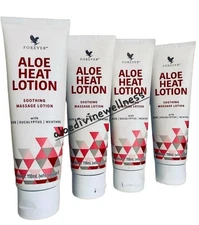 Aloe Heat Lotion Soothing Relaxing Massage Gel Vegan 4 fl oz (118 Ml) Pack of 4