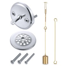 Universal Bath Tub Drain Assembly with Trip Lever and Strainer Don for Bath