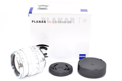 Carl Zeiss Planar T* 50mm f2 ZM Silver for Leica M Mount with Box Near Mint