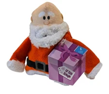 BARK Box  Ol' Kris Kringle Plush Squeak Dog NWT Smll 0-20 Lbs. Approx 5" (A-14)