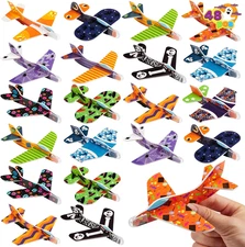 48 PCS Halloween Foam Glider Planes for Kids, Flying Paper Airplane Gliders Toys