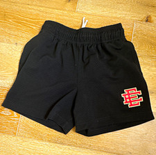 Eric Emanuel Men's Black Mesh Polyester Athletic Shorts size youth large