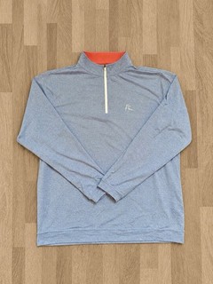 Rhoback Men's 1/4 Zip Performance Pullover Size XXL 2XL Blue Stretch Golf