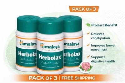 Himalaya Herbolax Tablets 100 Tabs x3 Herbal Digestive Wellness Support
