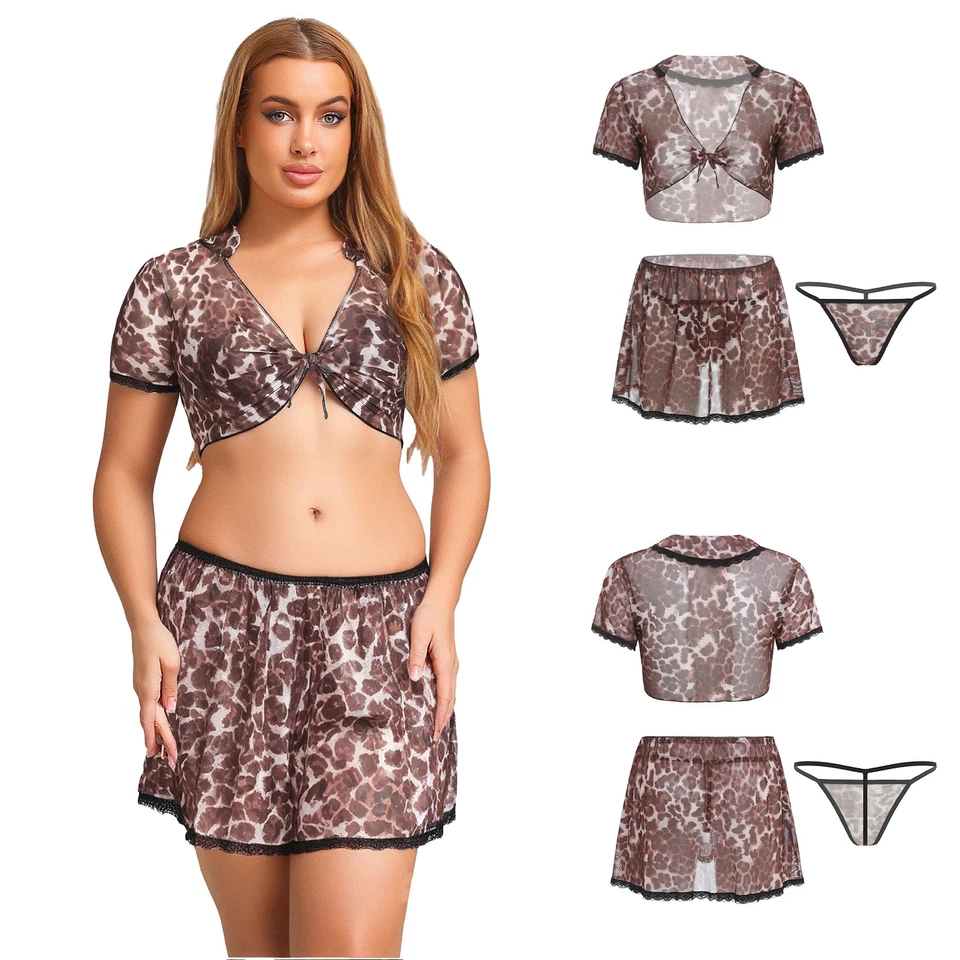 Mujeres Mangas Cortas Prendas para el torso con Falda Piezas Anime Lencería Traje de Baño  Foto 3 de 4