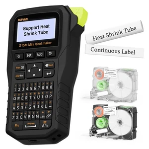 SUPVAN G15M Mini Portable Label Maker Machine with Heat Shrink Tube, Recharge...