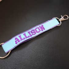 Allison Lanyard Key Strap Keychain Personalized Novelty Name Gift Blue Purple