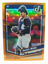 2023 Panini Donruss Austin Wells #139 Orange Holo New York Yankees 