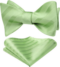 Bow Ties for Men Striped Bowties Men's Self Tie Bowtie Handkerchief Formal Tuxed