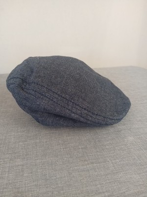 H&M Newsboy Cabby Cap Panel Beret Cabbie Hat for Toddler Blue Denim 2-4M
