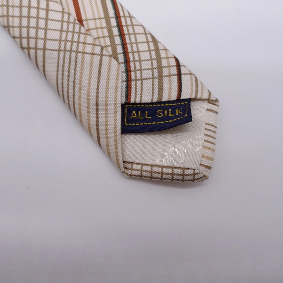 Corbata para hombre Sulka bronceada seda rayas 4,25" x 54" Foto 4 de 4