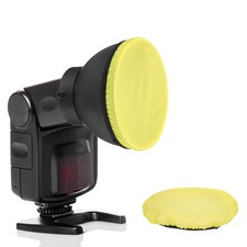 2pcs 7.1" x 7.1" Soft Mini Flash Bounce Diffuser Cap, for Flashlight, Yellow