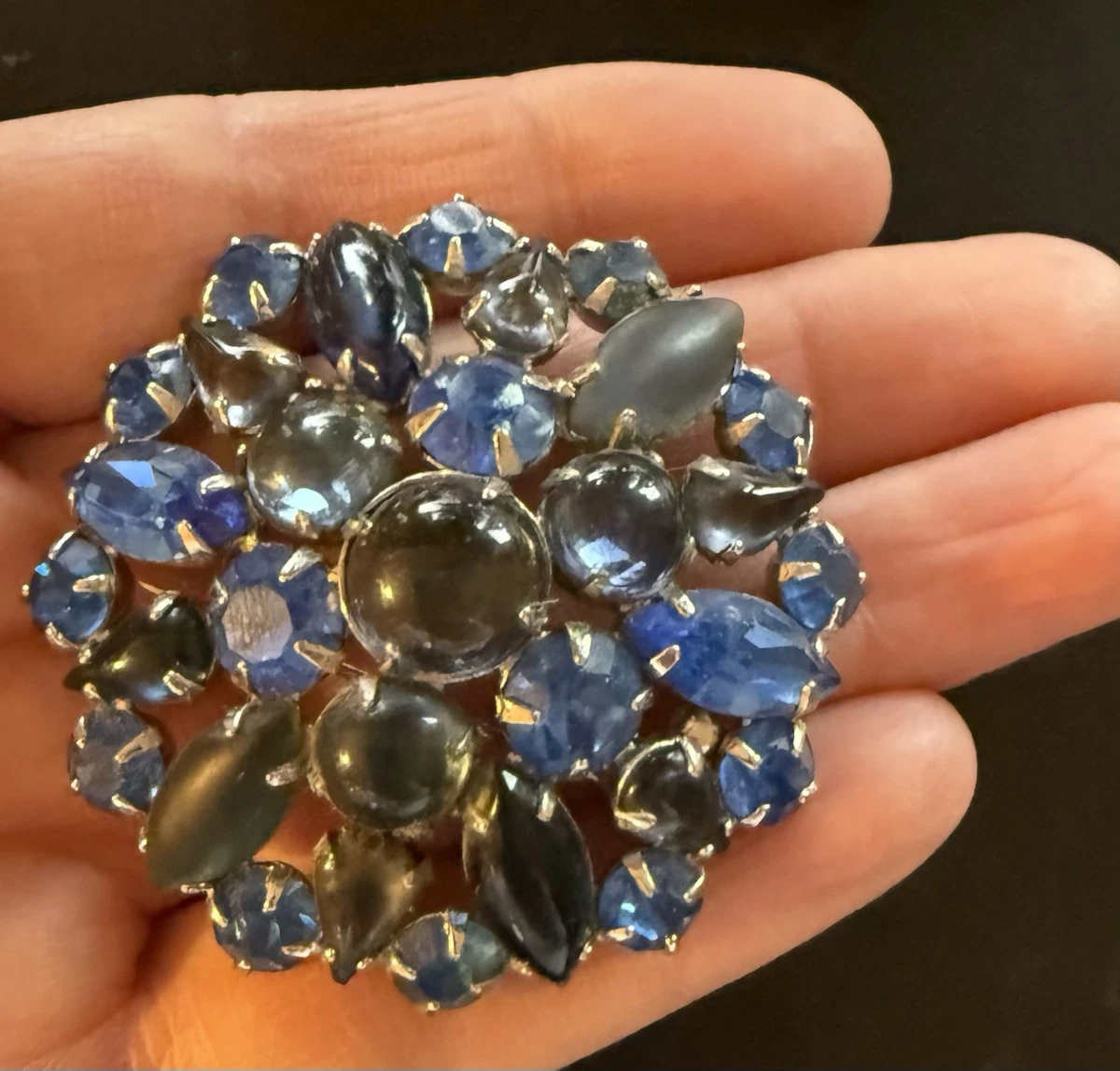 Vintage Karu Arke Style Autumn Rhinestone Wreath Brooch Topaz AB 1.75\