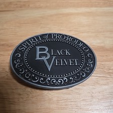 Black Velvet Spirit of Pro Rodeo Blended Canadian Whiskey 80 Proof Belt Buckle