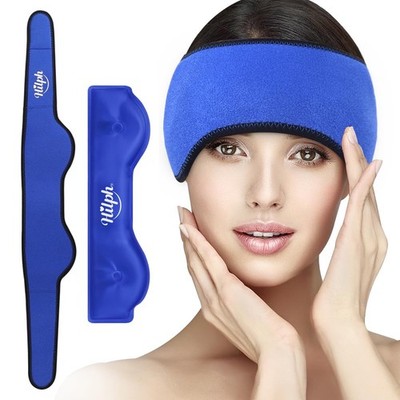 Hilph Headache Ice Pack Migraine Head Wrap, 1 Count (Pack of 1), Blue 