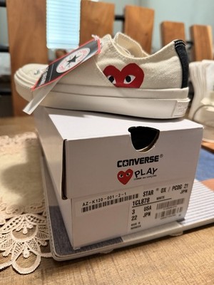 Converse x Comme des Garcons Play One Star Ox Low Top Canvas Heart White
