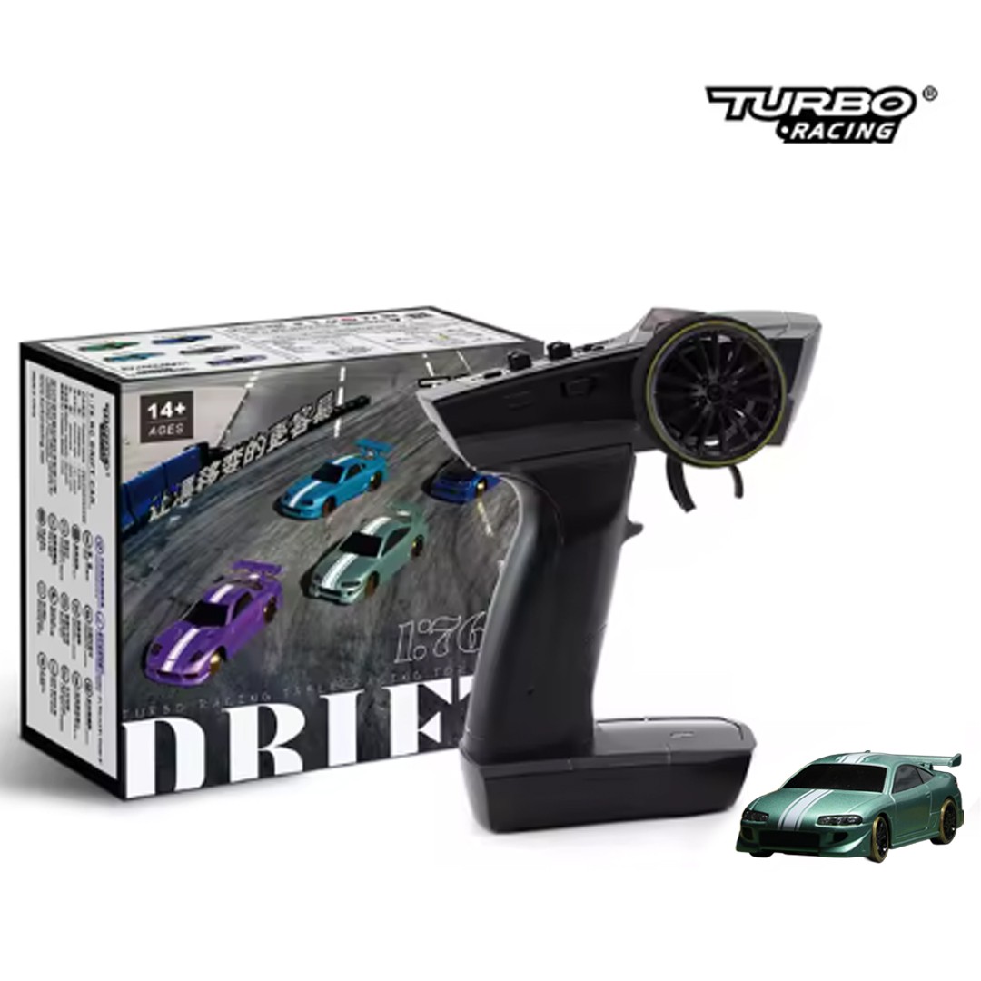 ホビーラジコン Turbo Racing 1/76 RC Drift Car C62 Turbo Racing C62 1/76 RC Drift Car 2WD On Road RTR Metallic Green