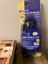 NEW Inland USB 2.0 A to B Cable 6 ft Printer Scanner Cord 480 Mbps Sealed 0Ship