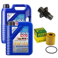 MotoröL Filter Set 5W-40 Liqui Moly 6 Liter + Schraube FüR Citroen Peugeot 2.2