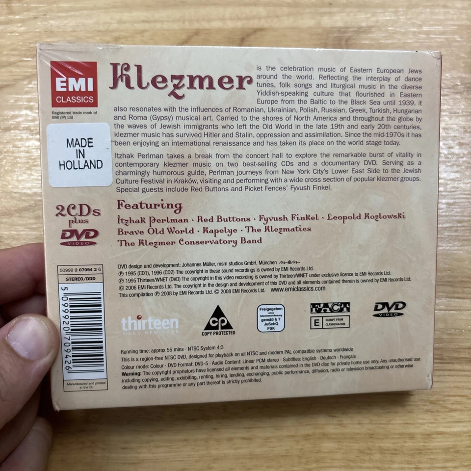 Itzhak Perlman Plays Klezmer (CD, DVD, 2008, 3 Disc, EMI Classics) New Sealed - Image 2 of 4