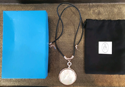 #ad HSN Roberto by RFM Cielo Perlato Mother of Pearl Black Cord Drop Necklace NIB $39.95