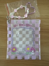 Sanrio Character My Melody Clear Pouch With Charm Pastel Checker New JP