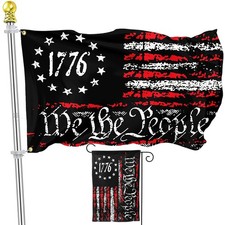 We The People 1776 Flag Vintage American Flag 3x5 Ft and Garden Flags 12x18 I...