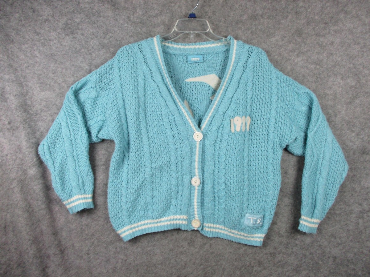 Taylor Swift 1989 Sweater Womens Medium Large Blue Cardigan Birds