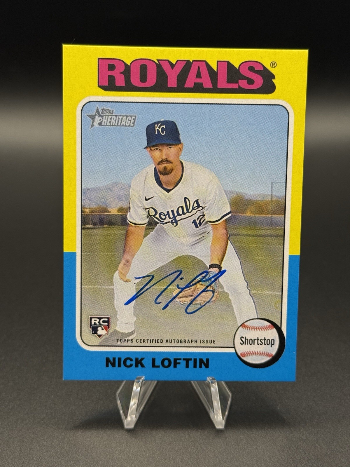 2024 Topps Heritage High Number Real One Auto #ROA-NL Nick Loftin RC Royals