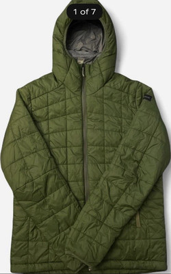 Decathlon Men's Green Hooded Quilted Insulated Zip Jacket Coat Size M