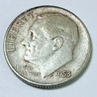 1953 Roosevelt Dime 90% Silver Coin Circulated Coin #6187