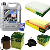 Mann Inspektionspaket 5L Liqui Moly Top Tec 5W-30 FüR CitroëN C3 I 1.4 Hdi C2