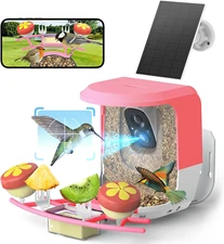 Smart Bird Feeder with Camera Solar Powered - 2K HD Live Video Camera AI Identif