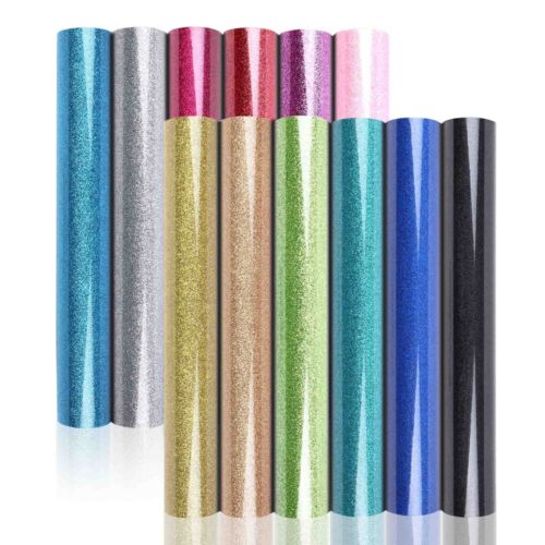 Lot 12"X 8FT-24FT A-SUB HTV Vinyl Glitter Roll Iron on Heat Transfer Vinyl T-sh - Picture 2 of 31