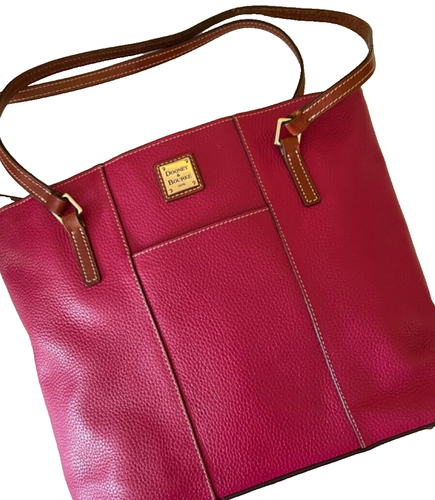 Dooney&Bourke Pebble Leather Zip Closure Pockets Double Handles Tote Bag - Picture 18 of 18