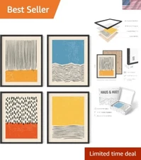 Modern Abstract Wall Art Prints - Set of 4 Modern Prints Wall Art, Mid Centur...