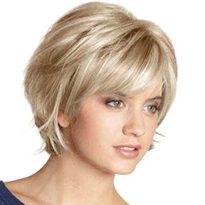 Perücken blond Bob welliges Haar Perücke Cosplay Damen kurz lockig