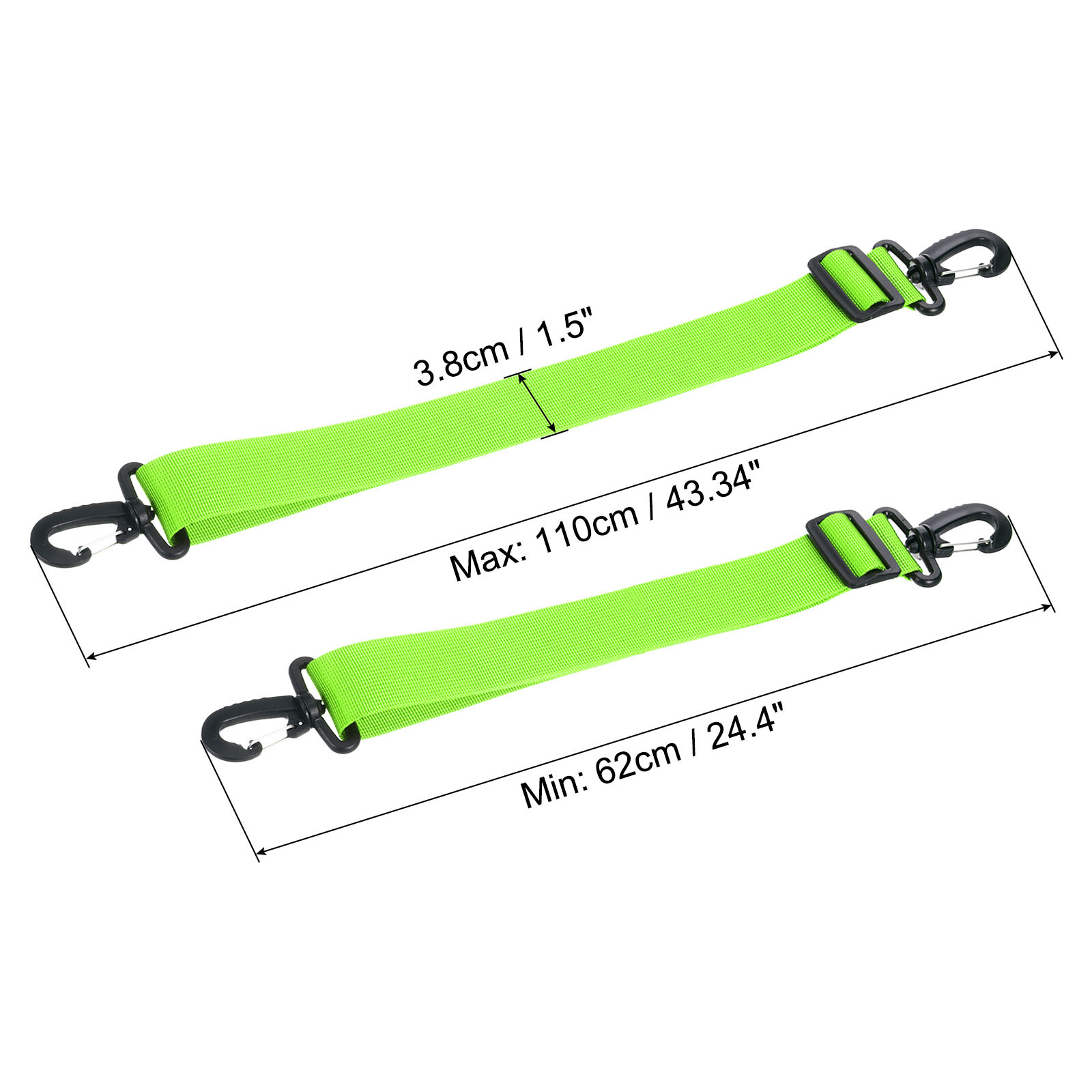 SALOMON Cinghia Porta Sci 110cmx3 8cm Confezione da 4 Cinghia per Scarponi da Snowboard Verde Chiaro