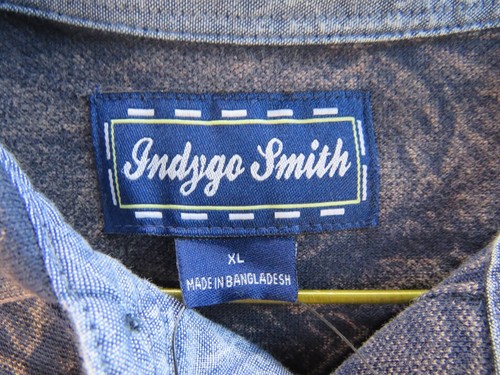 Indygo Smith Acid Washed Navy Denim T-Shirt NWT NOS Different Sizes L XL - Picture 4 of 12