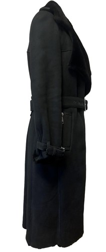 BARBARA BUI BLACK LONG GENUINE SHEARLING COAT, 40 S, $7000 - Picture 5 of 16
