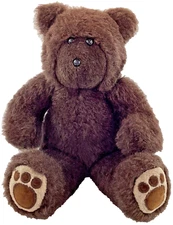 Vintage '84 Cartier Deri Dark Brown Bear 18" Stuffed Animal Plush Best Friends