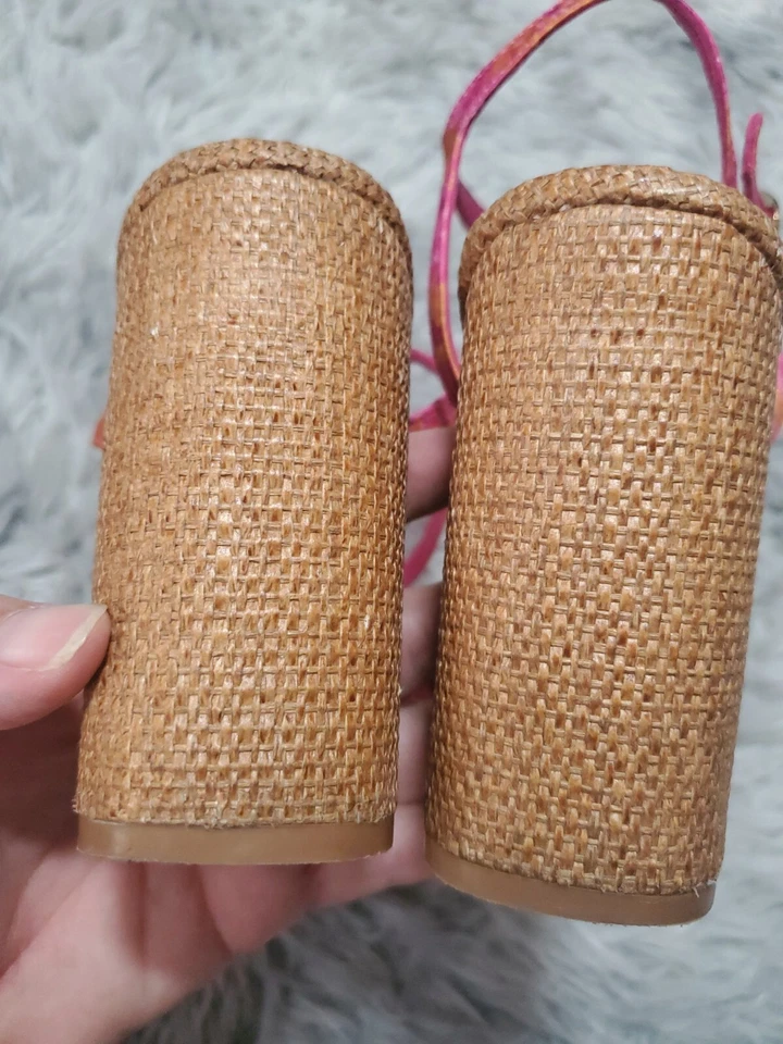 Sandalias Ted Baker Para Mujer Rosa Tacón Bloque Kasiras Metropolis Cuero Talla 8 Foto 4 de 4