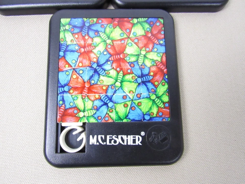 M.C. Lote de rompecabezas deslizables Escher (3) 3,5"x4" Loncraine Broxton 2010 Lagartos Peces Foto 4 de 4