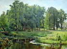 Canvas Print Oil painting Spring forest landscape printed on canvas L893