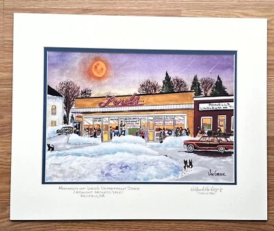 Lords Department Store Art Print Medfield MA painting by William B MacGregor Jr