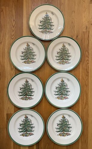 7 Spode Christmas Tree Dinner Plates S3324 10 3/4" - 第 1/10 張圖片
